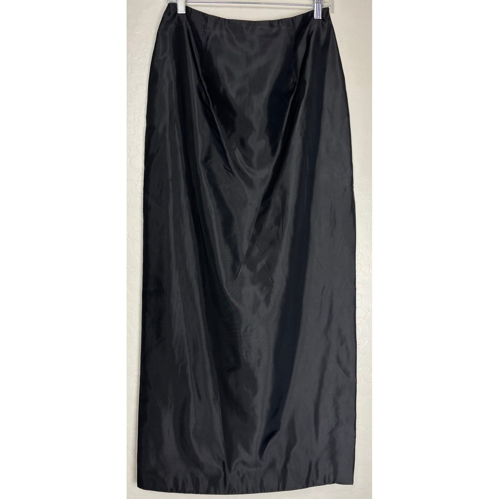 Jessica McClintock Black Maxi Skirt Size 10 Formal Evening Side Slit USA 2575